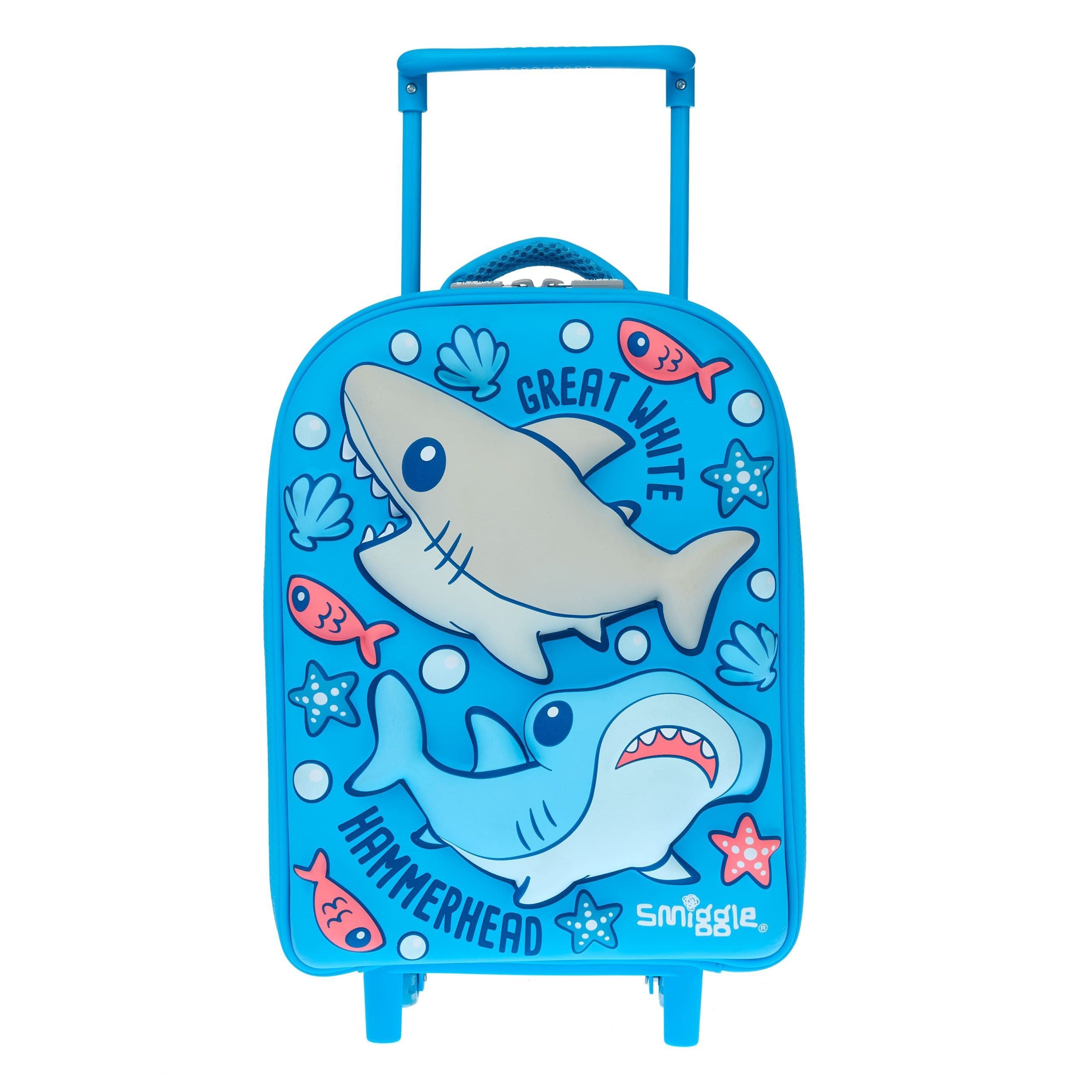 Smiggle - Maleta escolar y de viaje con ruedas, luces de arriba y abajo