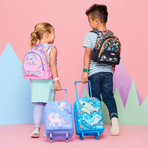 Smiggle - Maleta escolar y de viaje con ruedas, luces de arriba y abajo