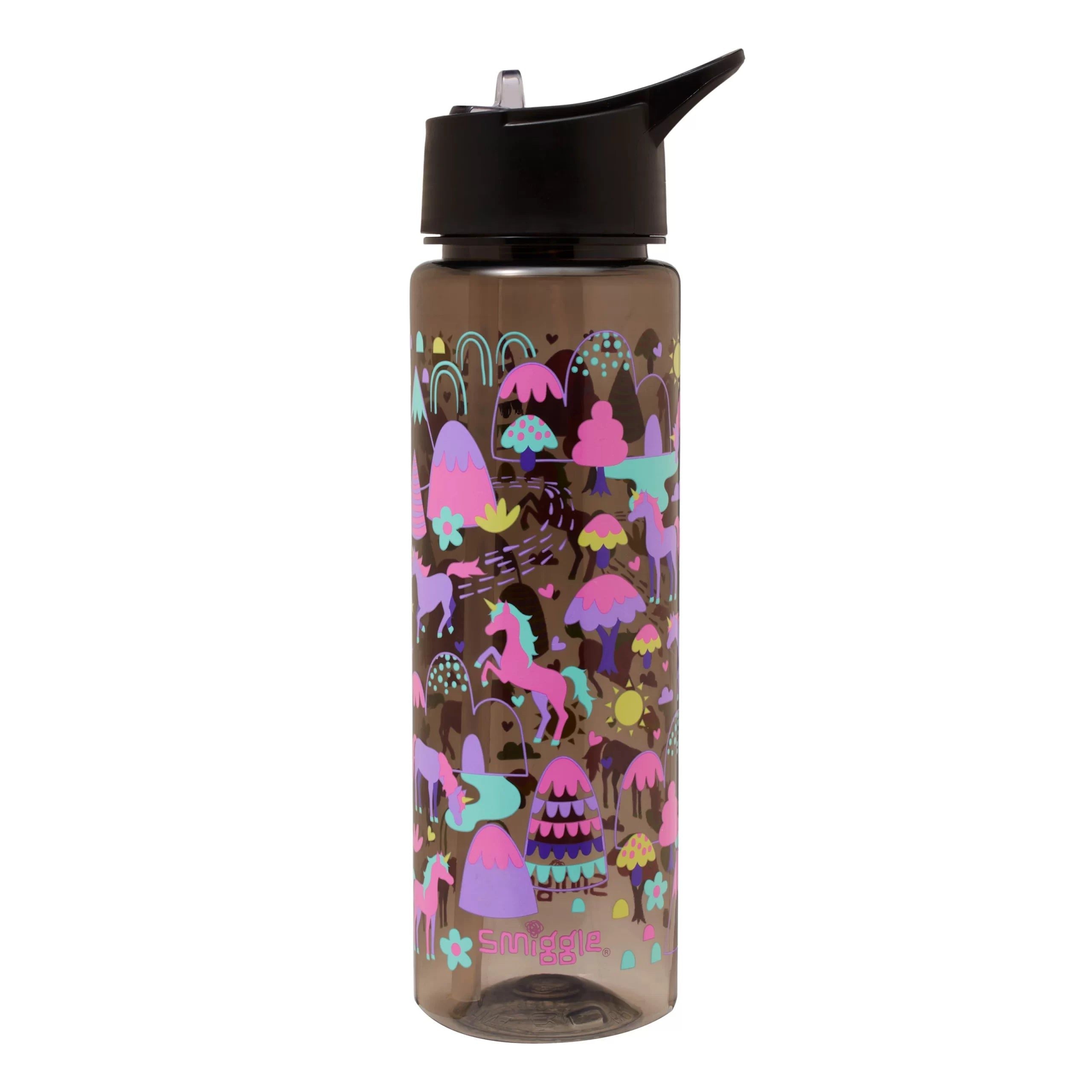 Smiggle - Botella de agua de 750 ML con pajita, sin BPA, modelo Vibin