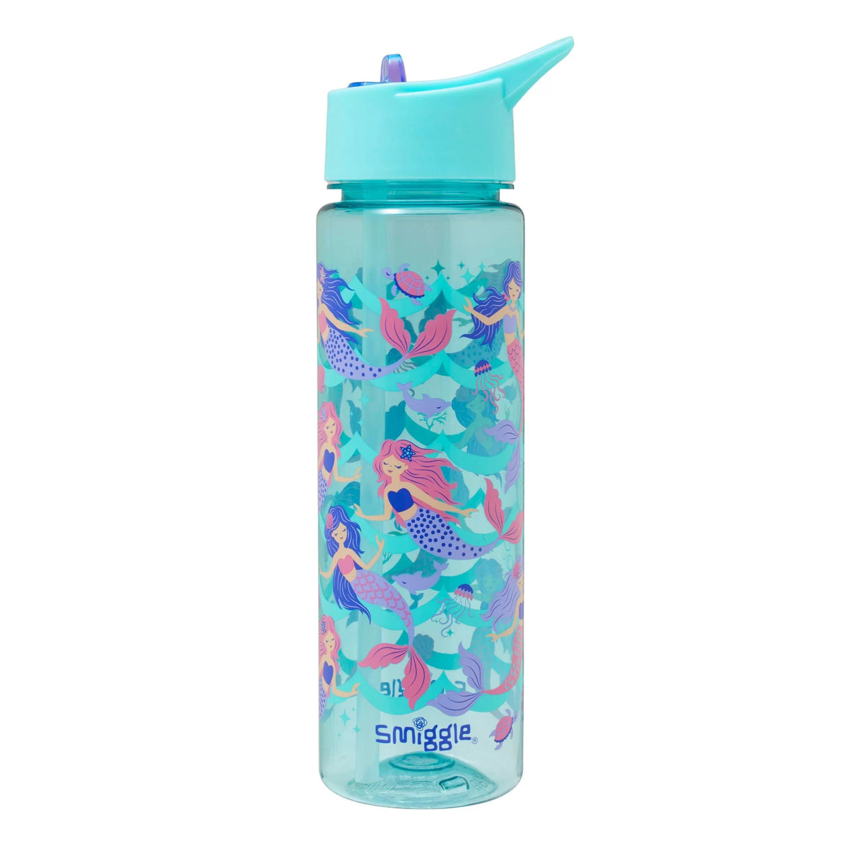Smiggle - Botella de agua de 750 ML con pajita, sin BPA, modelo Vibin