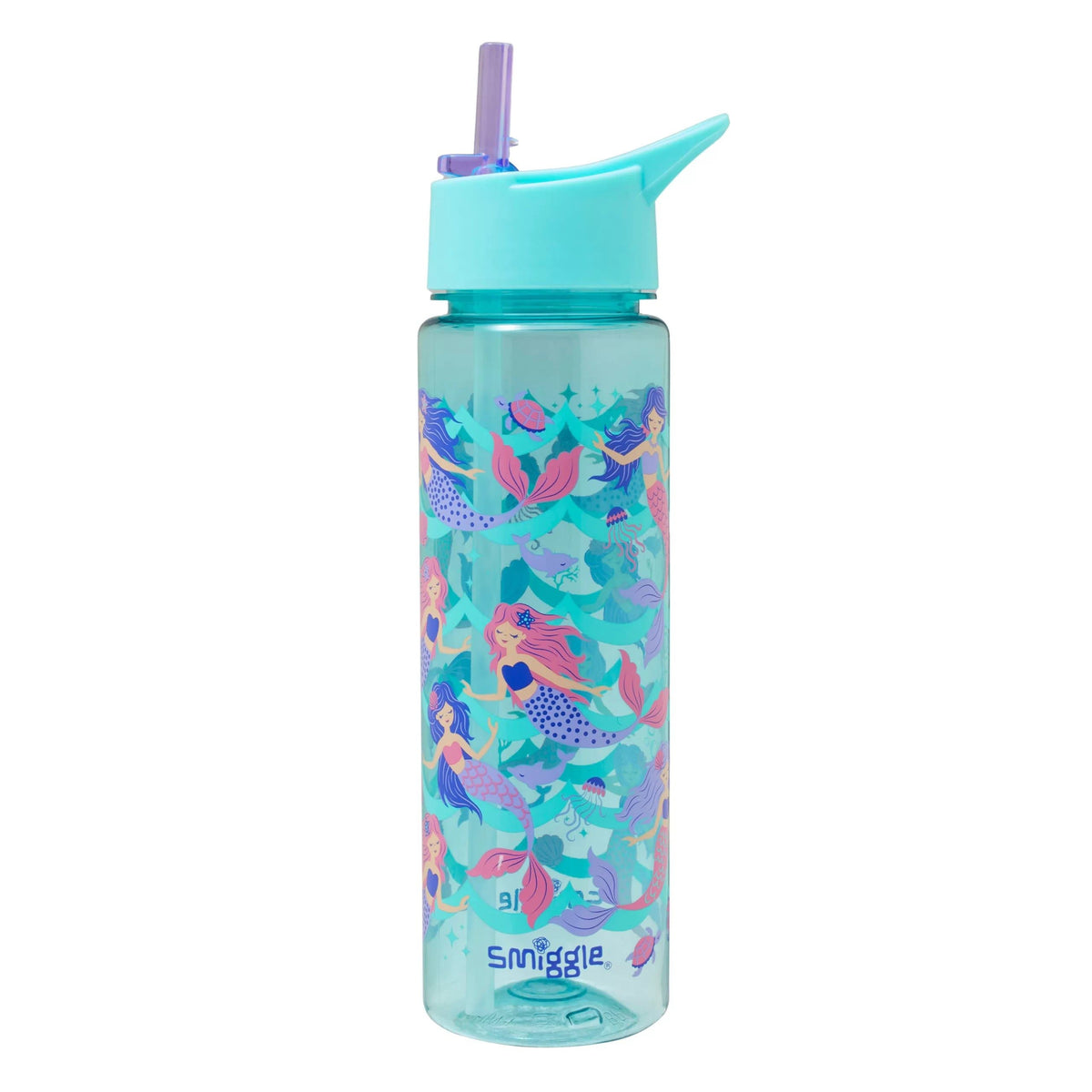 Smiggle - Botella de agua de 750 ML con pajita, sin BPA, modelo Vibin