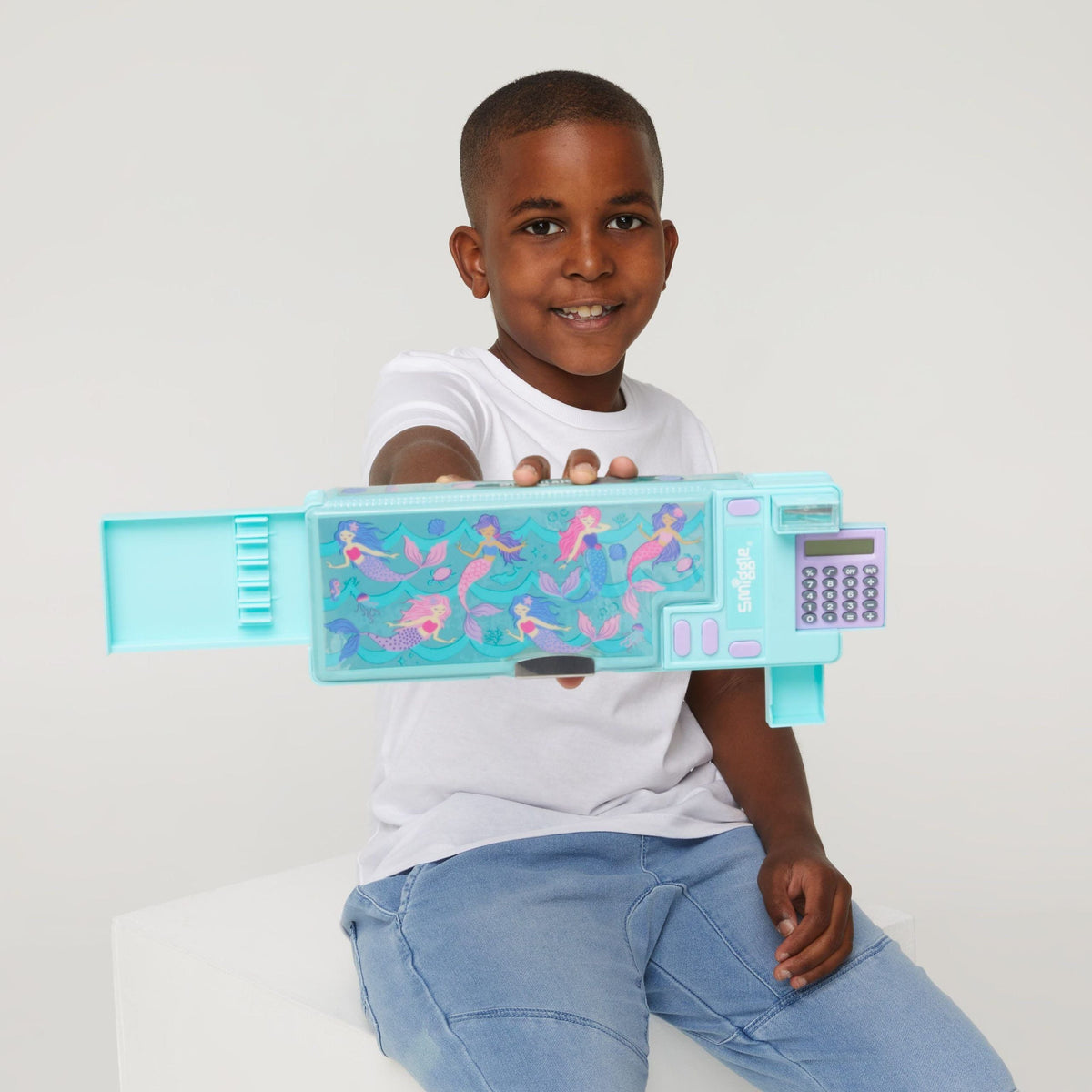 Smiggle - Estuche automático para lápices con calculadora Vibin