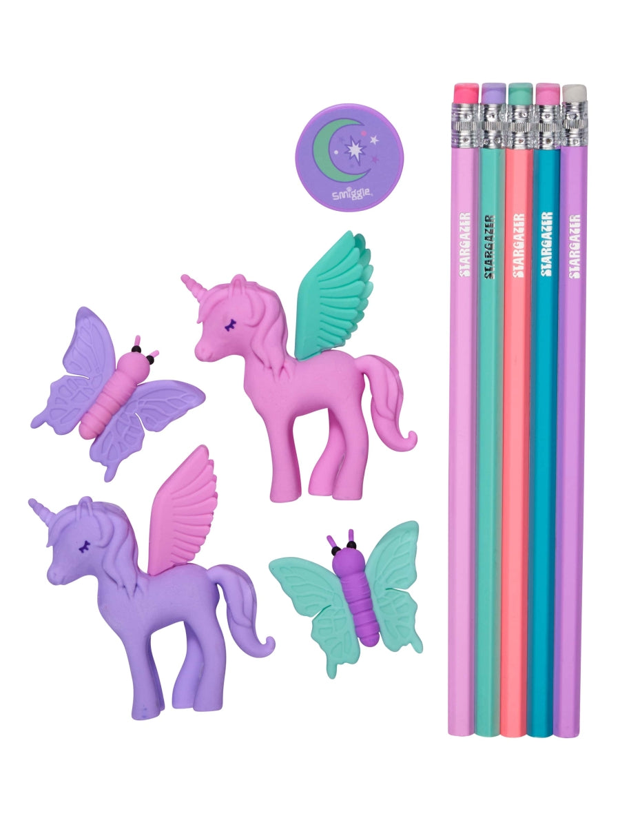 Smiggle - Set de goma de borrar y lápices Vision