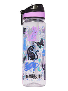 Smiggle - Botella de agua sin BPA Wild Side de 650 ml con pajita