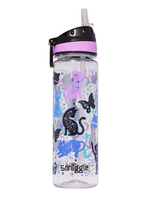 Smiggle - Botella de agua sin BPA Wild Side de 650 ml con pajita