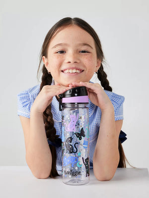 Smiggle - Botella de agua sin BPA Wild Side de 650 ml con pajita