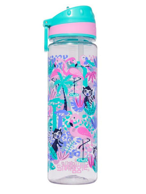 Smiggle - Botella de agua sin BPA de 650 ml con pajita Wild Side