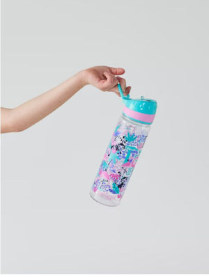 Smiggle - Botella de agua sin BPA de 650 ml con pajita Wild Side