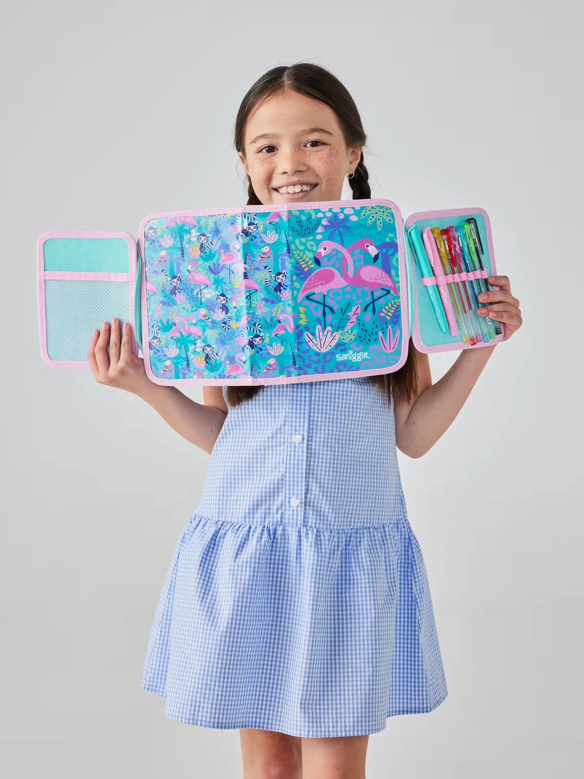 Smiggle - Estuche y Set de papelería Flamingo Wild Side