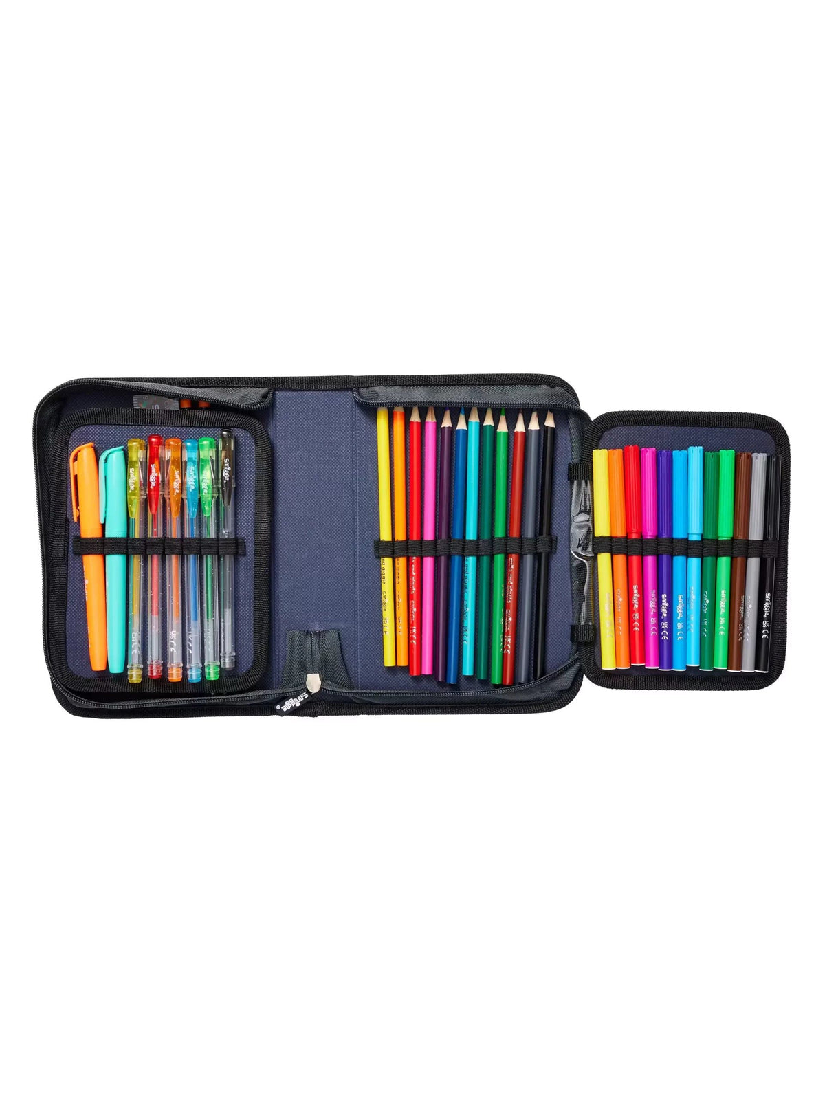 Smiggle - Wild Side Estuche con 4 compartimentos y set de papelería