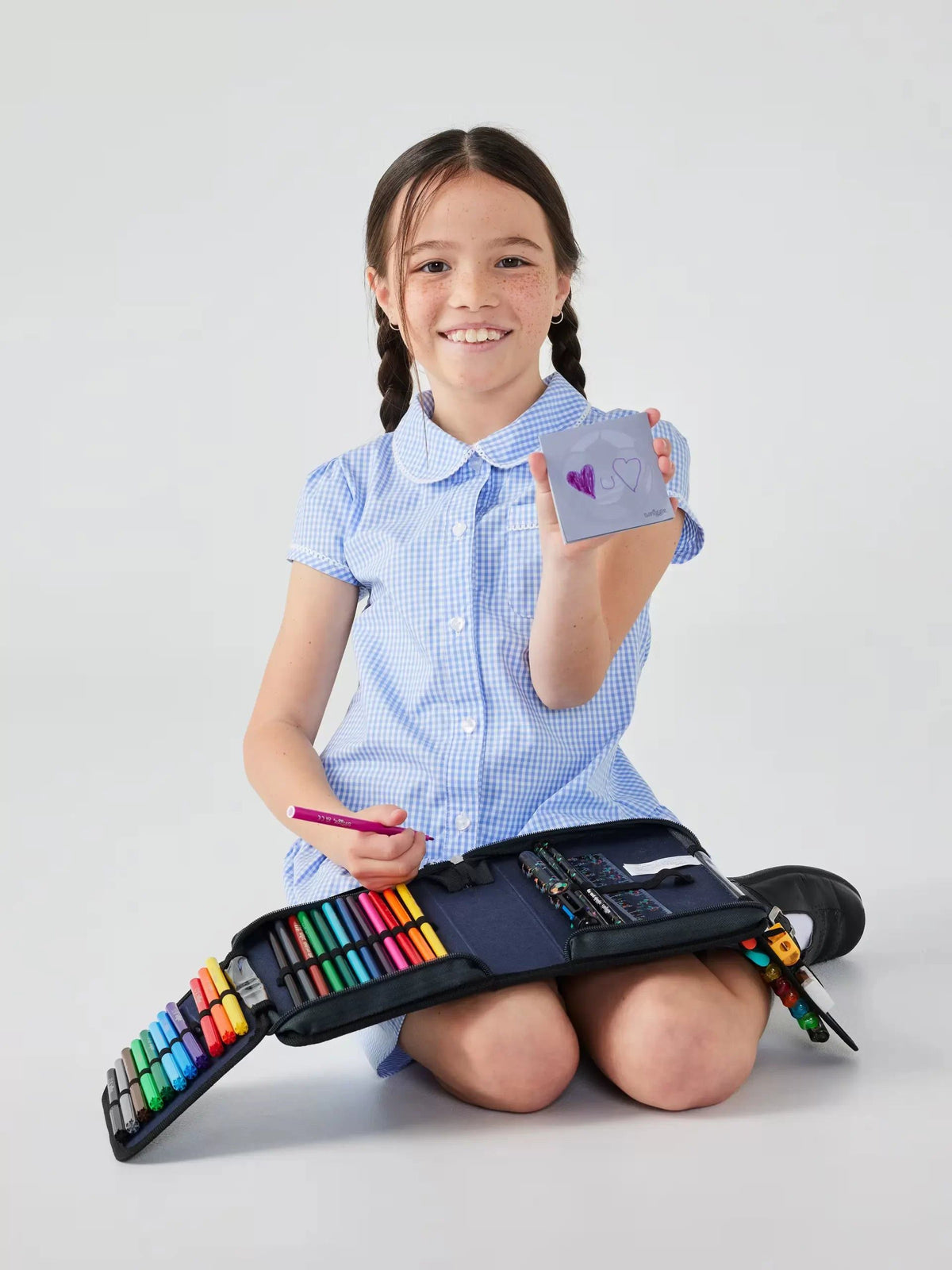 Smiggle - Wild Side Estuche con 4 compartimentos y set de papelería