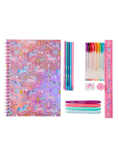Smiggle - Cuaderno A4 Wish y set de papelería