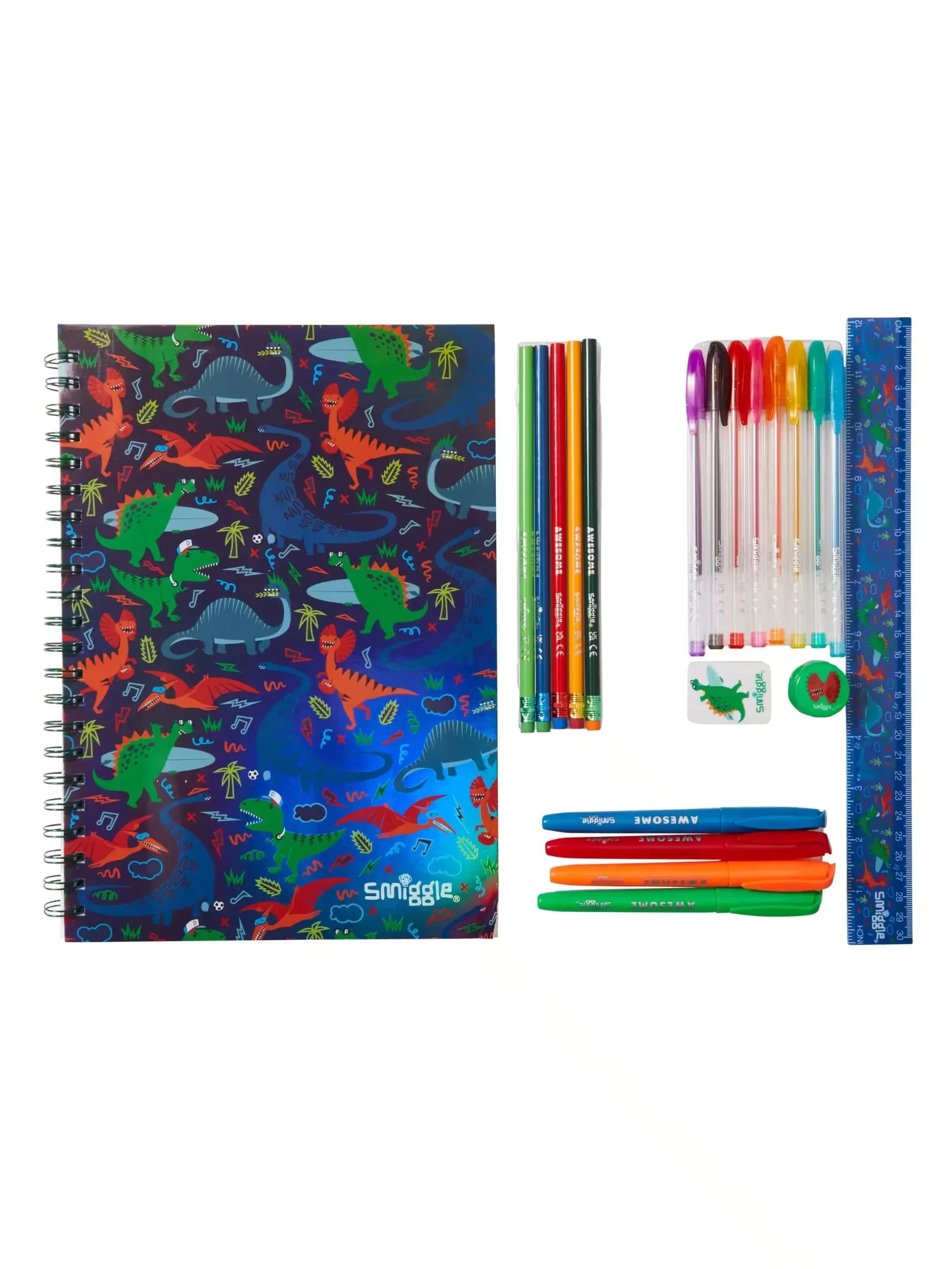 Smiggle - Cuaderno A4 Wish y set de papelería