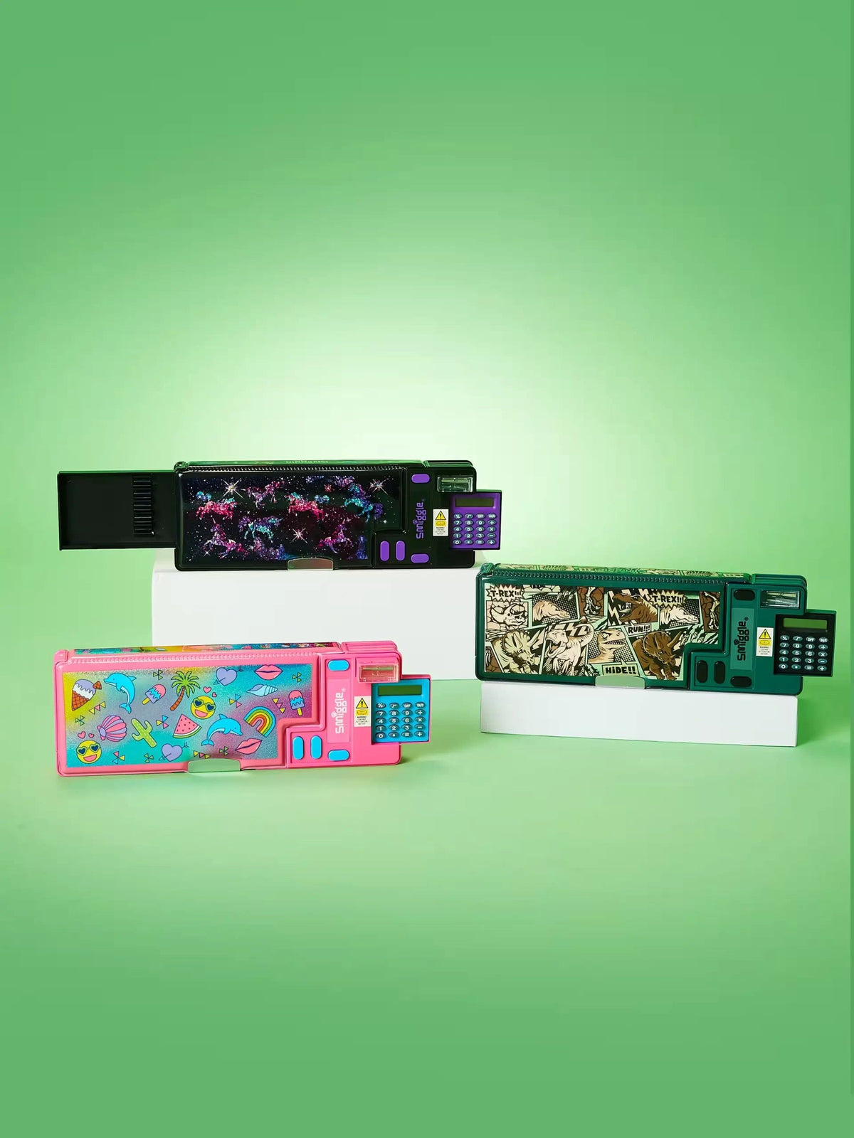 Smiggle - Wonder World Estuche Escolar Automático con Calculadora