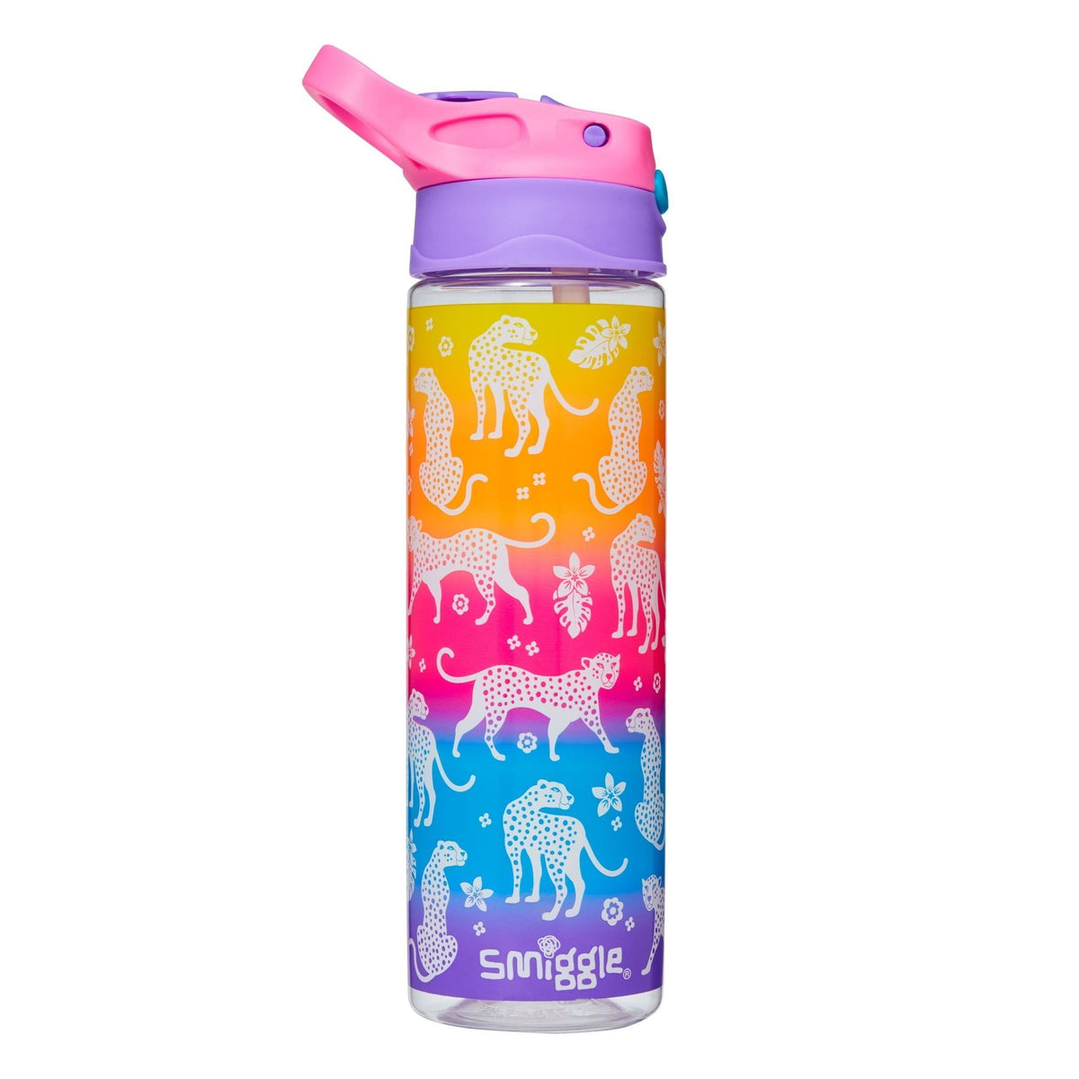 Smiggle - Botella de agua Ziggy con pajita oculta, 630 ml