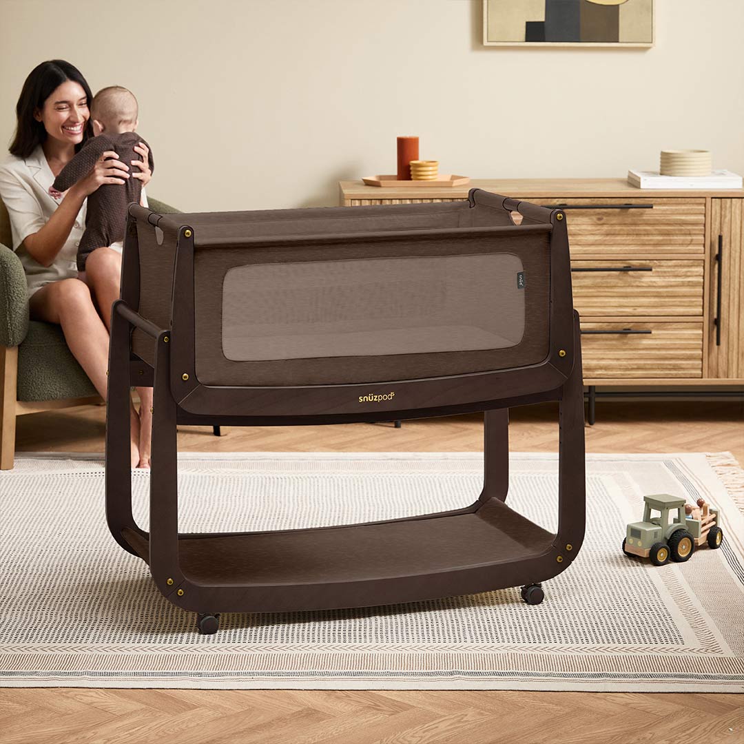 SnuzPod 5 Bedside Crib - Chocolate-Bedside Cribs-Chocolate-Crib | Natural Baby Shower