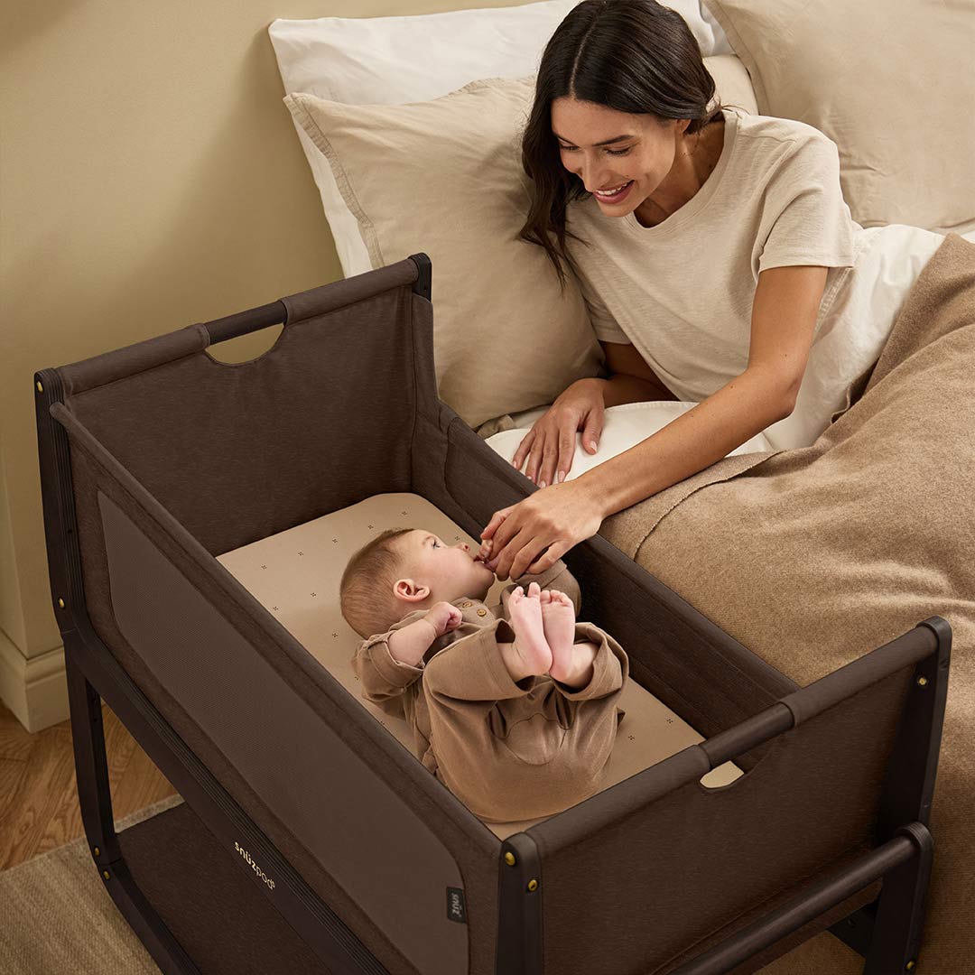 SnuzPod 5 Bedside Crib - Chocolate-Bedside Cribs-Chocolate-Crib | Natural Baby Shower