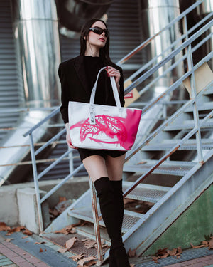 Sprayground - Bolso de hombro Storm rosa y blanco