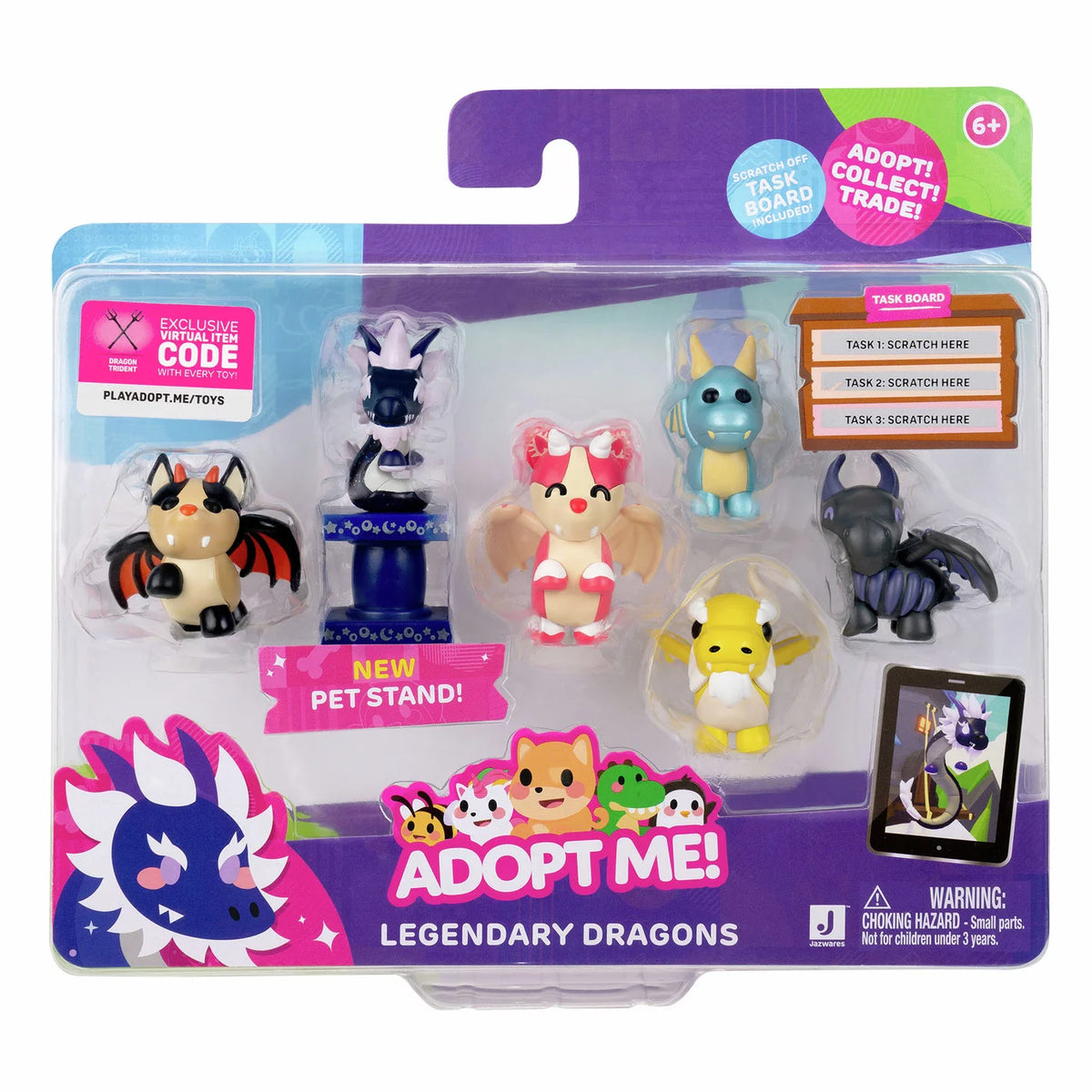 Squishmallows - ¡Adóptame! Figuras de Juguete de Dragones Legendarios de 6 Unidades