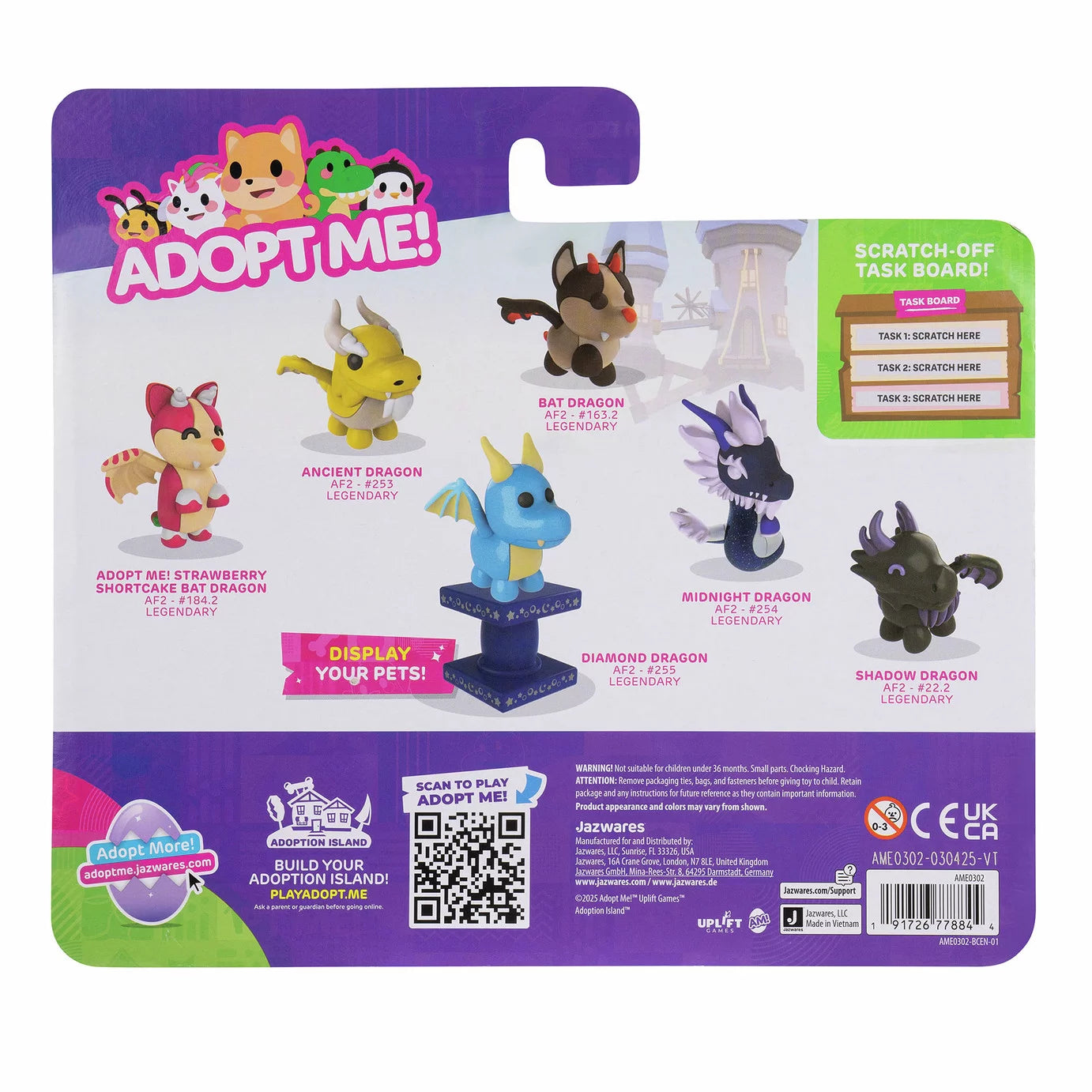 Squishmallows - ¡Adóptame! Figuras de Juguete de Dragones Legendarios de 6 Unidades