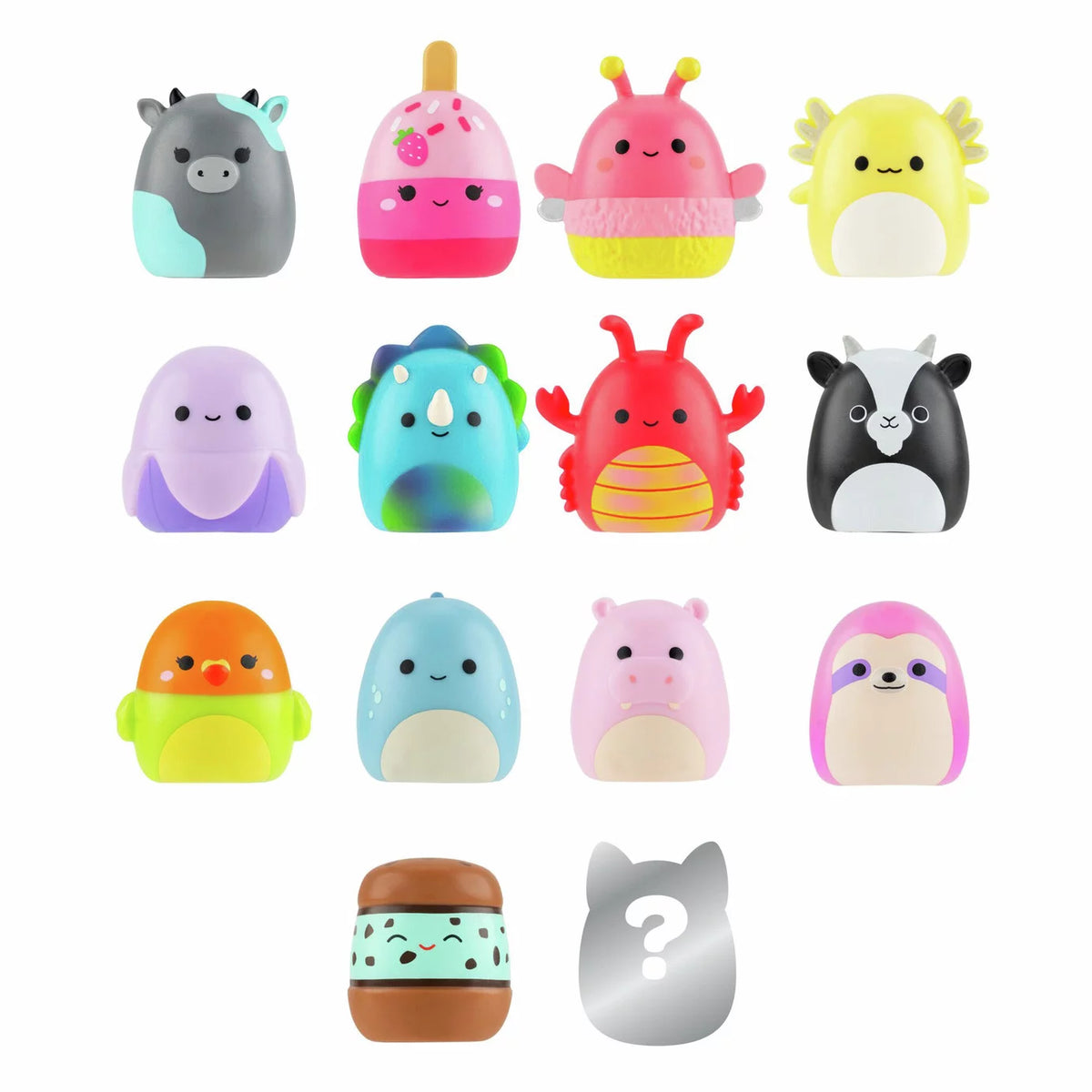 Squishmallows - Squish-a-longs 14 Figuras + Set de Anillos + 4 Accesorios Juguete de Edición Especial