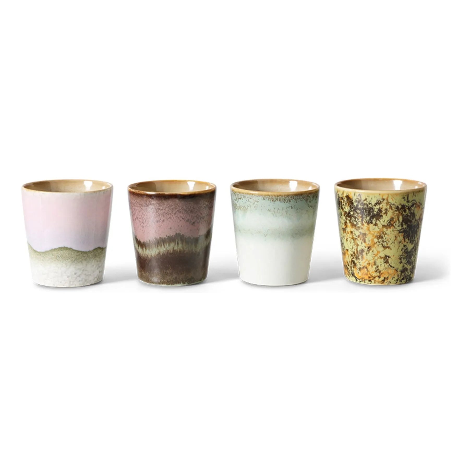 HKliving - Tazas de café de terracota - Juego de 4 | Rosa