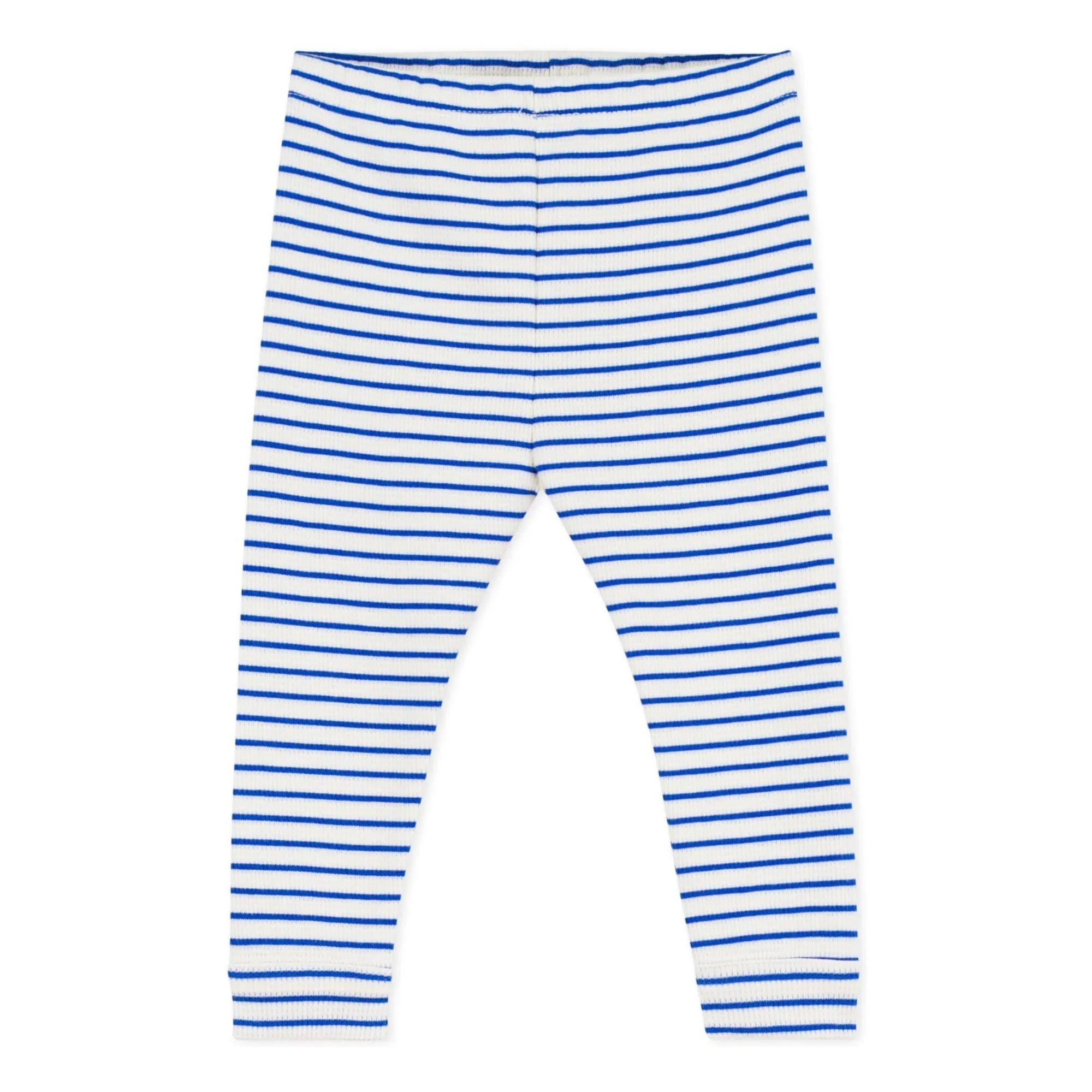 Petit Bateau - Leggings Rayados de Nido de Abeja | Azul