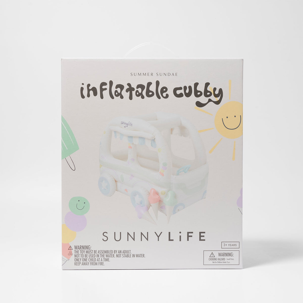 Sunnylife - Set de juego hinchable de heladería para playa y jardín para niños