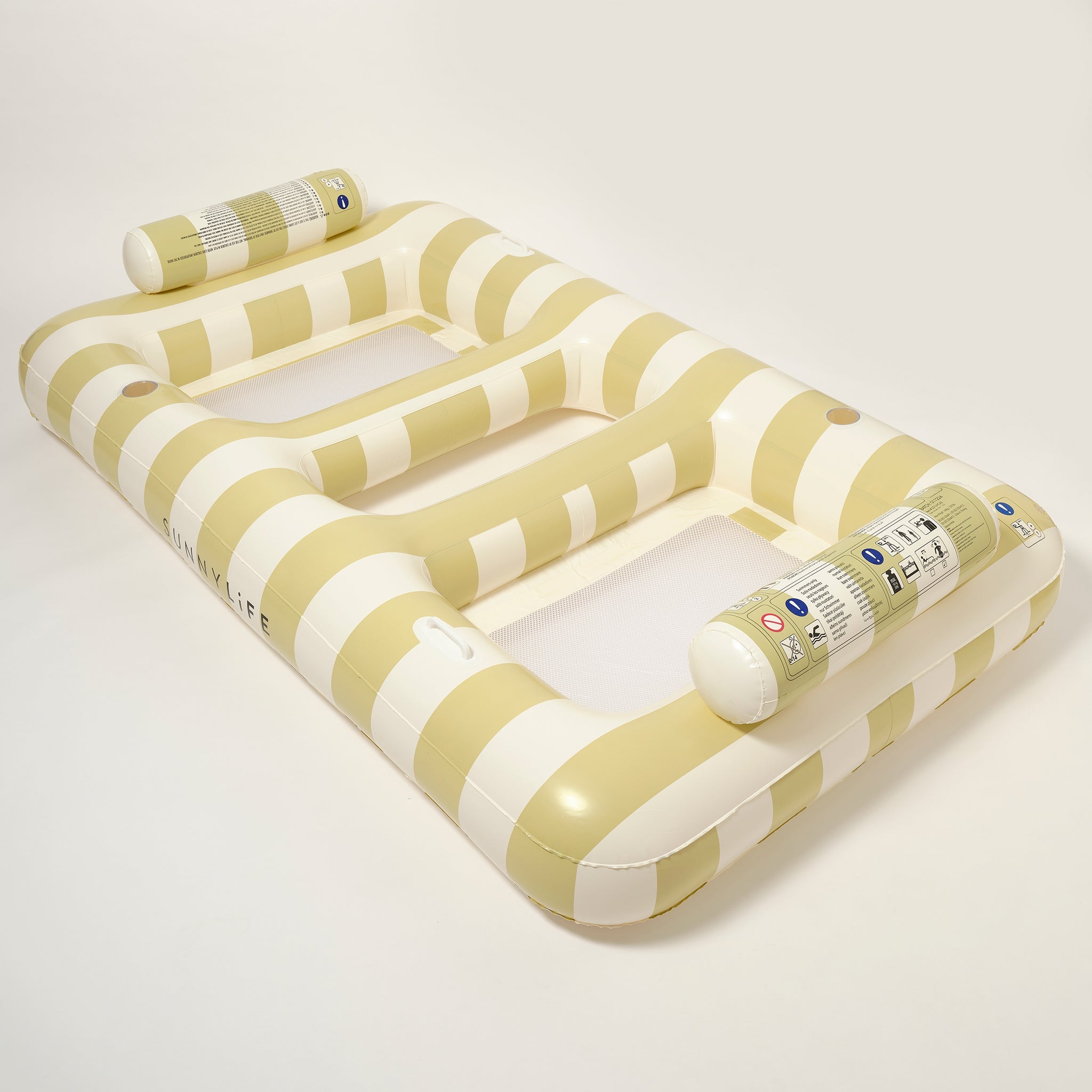 Sunnylife - Casa Sand Stripe Colchoneta Hinchable Doble para Piscina y Playa