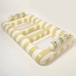 Sunnylife - Casa Sand Stripe Colchoneta Hinchable Doble para Piscina y Playa