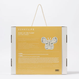 Sunnylife - Colchoneta Hinchable Infantil de Mar y Piscina Mariposa Algodón de Azúcar