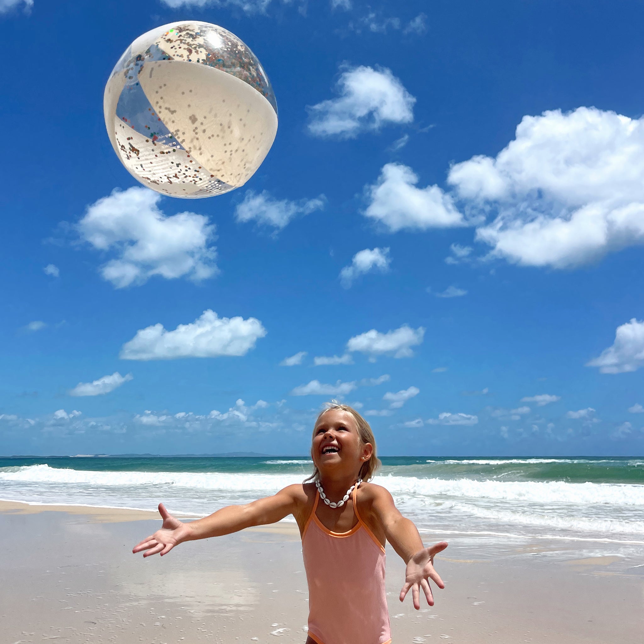 Sunnylife - Balón de playa inflable con purpurina Cotton Candy