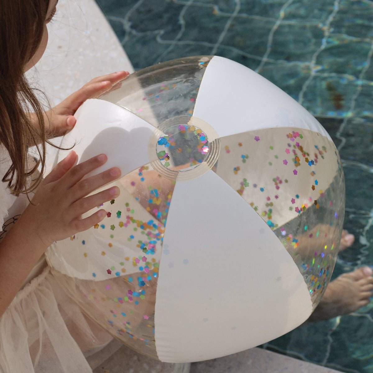 Sunnylife - Balón de playa inflable con purpurina Cotton Candy