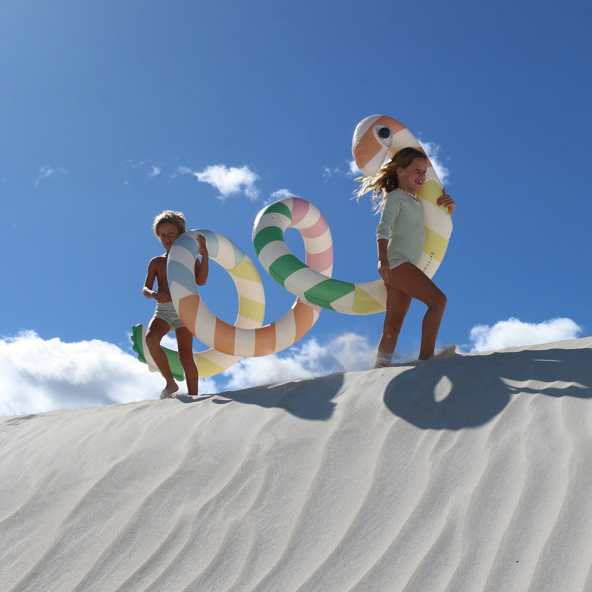Sunnylife - Diversión en la piscina con la serpiente gigante inflable y tumbona