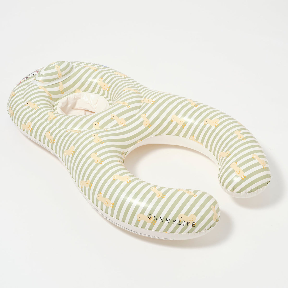 Sunnylife - Asiento Flotador Hinchable para Bebé Pato Salvia para Piscina y Mar