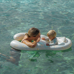 Sunnylife - Asiento Flotador Hinchable para Bebé Pato Salvia para Piscina y Mar