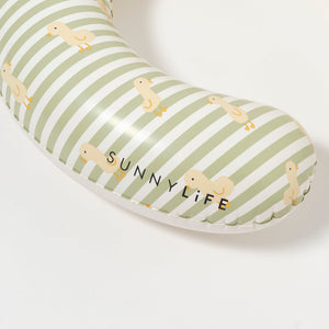 Sunnylife - Asiento Flotador Hinchable para Bebé Pato Salvia para Piscina y Mar
