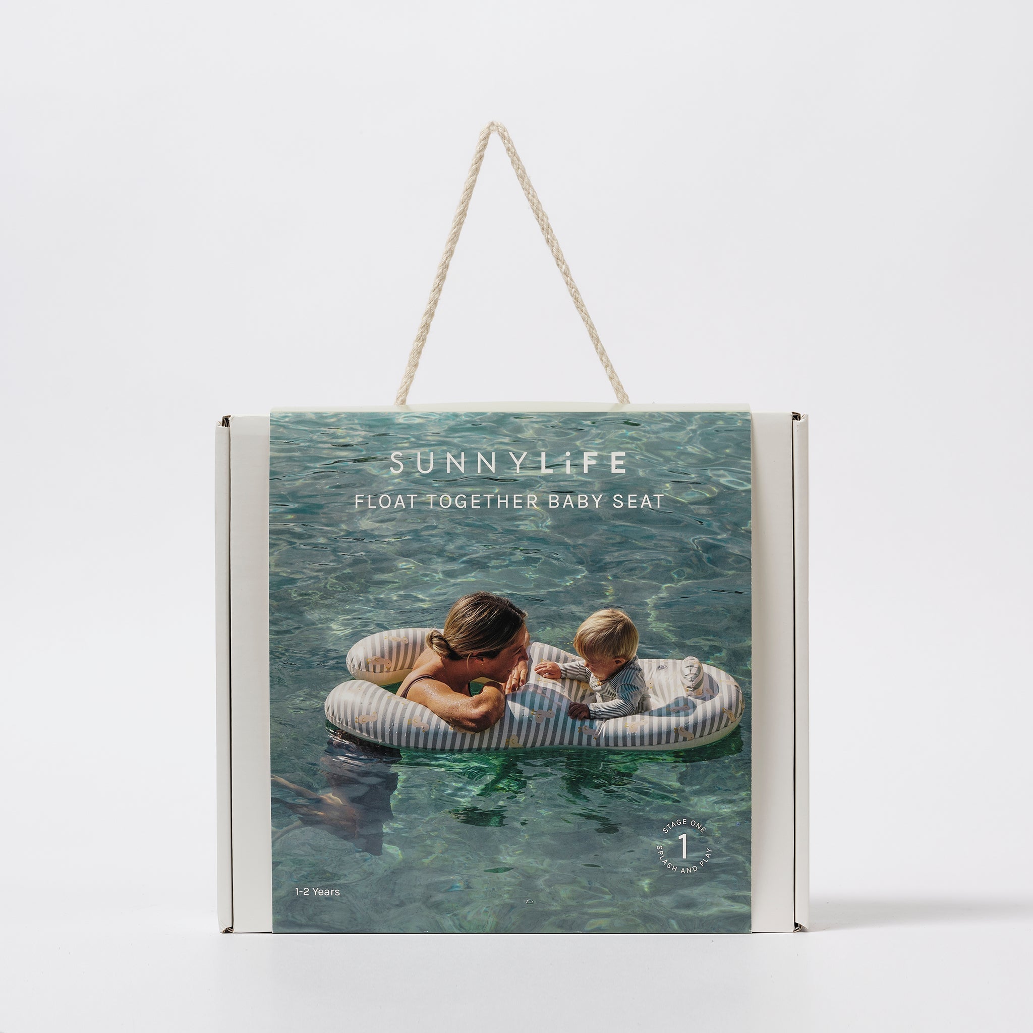 Sunnylife - Asiento Flotador Hinchable para Bebé Pato Salvia para Piscina y Mar