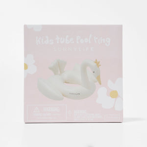 Sunnylife - Flotador Hinchable Infantil de Piscina y Playa Cisne Princesa