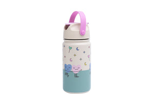The Cotton Cloud - Dancing Hearts 420 ml Botella Termo de Acero Inoxidable con Pajita Oculta