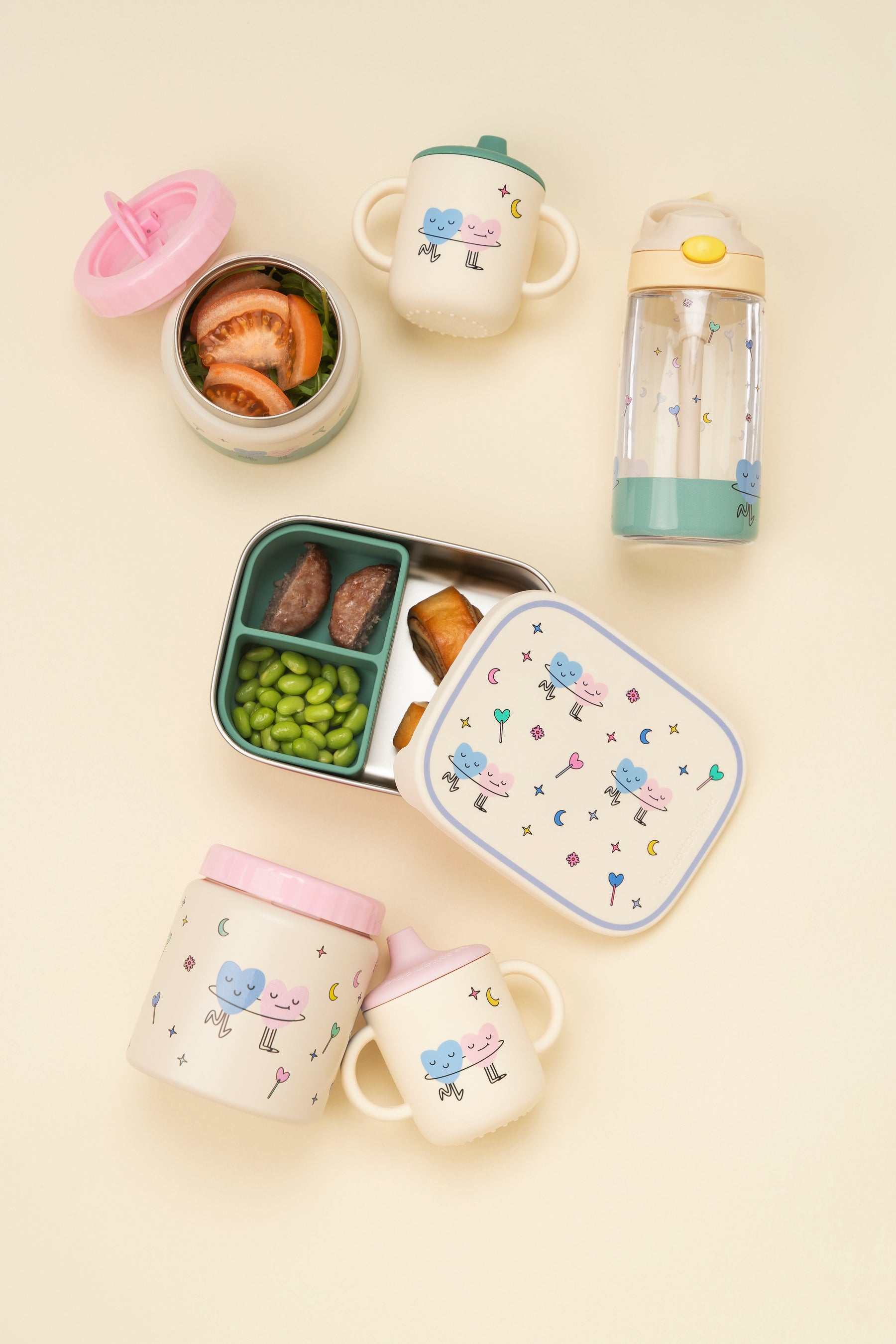 The Cotton Cloud - Dancing Hearts Vaso Tritan de 480 ML con Pajita Oculta