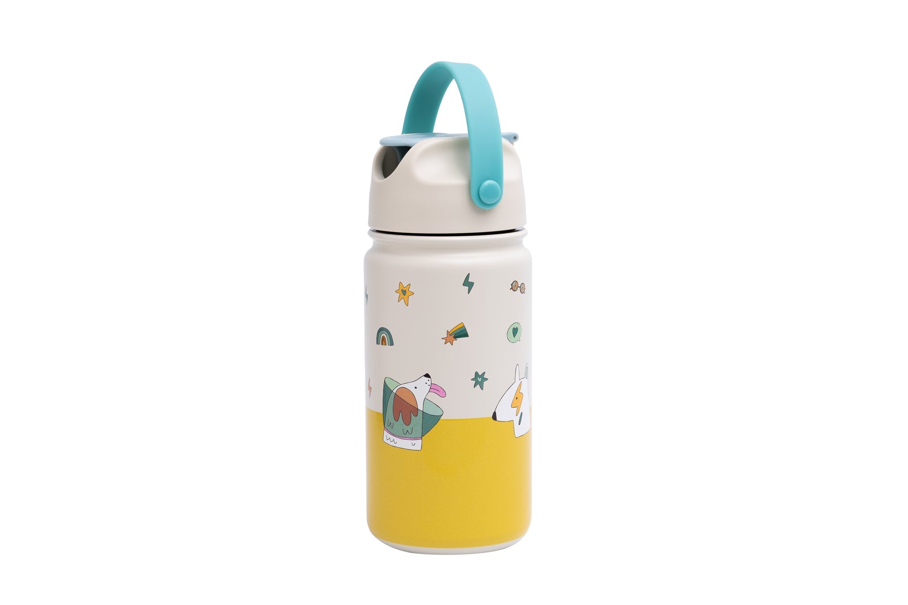 The Cotton Cloud - Funky Dogs Botella de Acero Inoxidable con Pajita Oculta 420ML