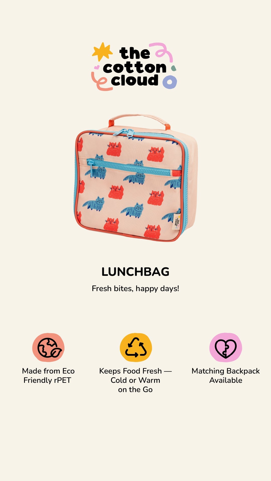 The Cotton Cloud - Bolsa de almuerzo Funky Dogs