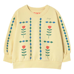 Tinycottons - Tiny Flowers Sudadera de Algodón Orgánico | Amarillo pálido