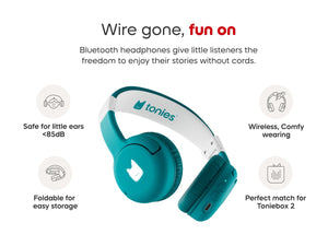 Tonies - Toniebox 2 Auriculares Infantiles Plegables Bluetooth Turquesa Tropical