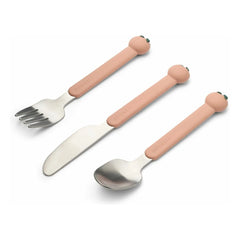 Liewood - Juego de cubiertos de acero inoxidable Tove - Set de 3 | Melocotón/Mezcla multicolor Toscana clara