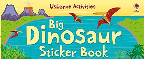 Usborne - Actividades de calcomanías de dinosaurios grandes y libro de cuentos