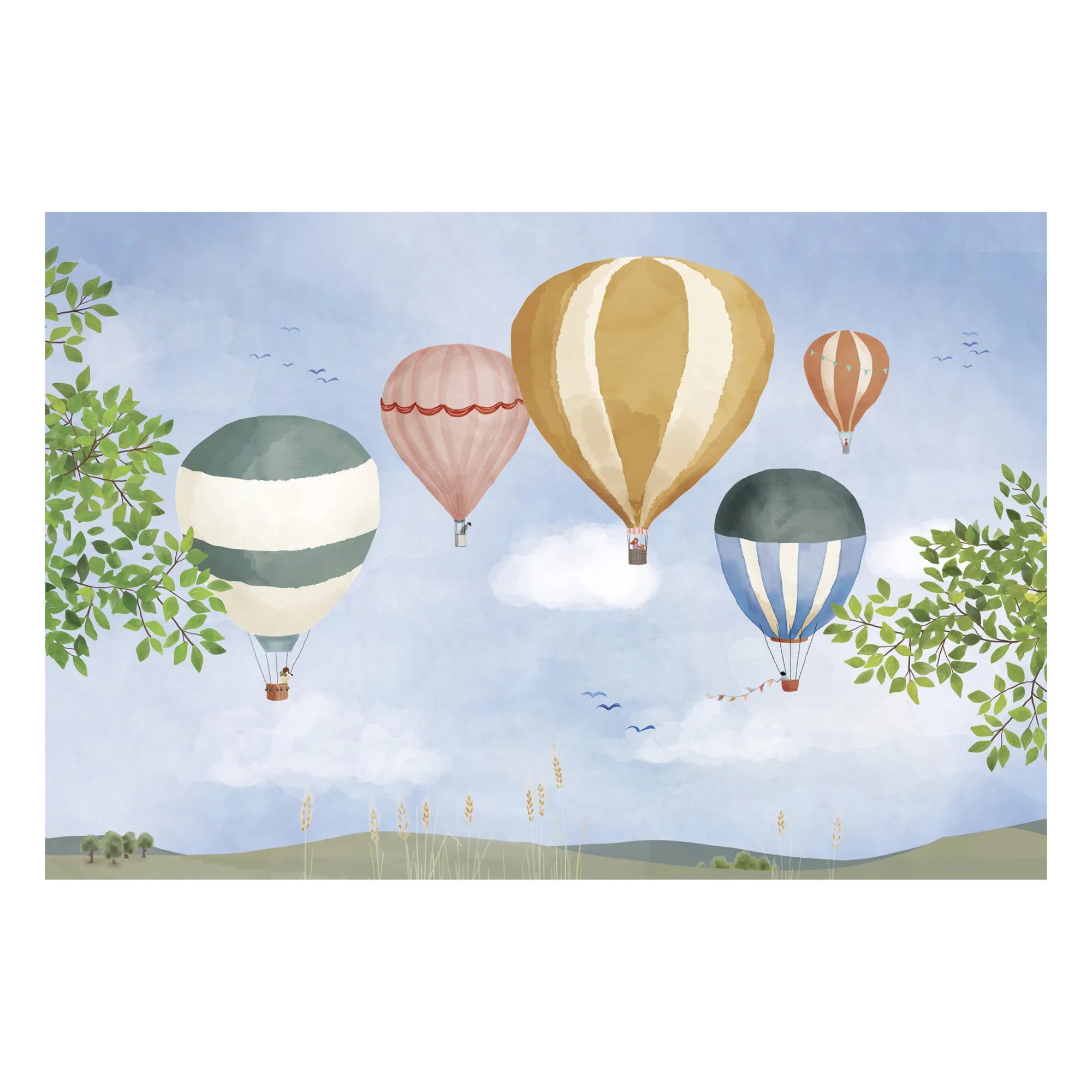 MIMI'lou - Póster Acuarela Globo Aerostático