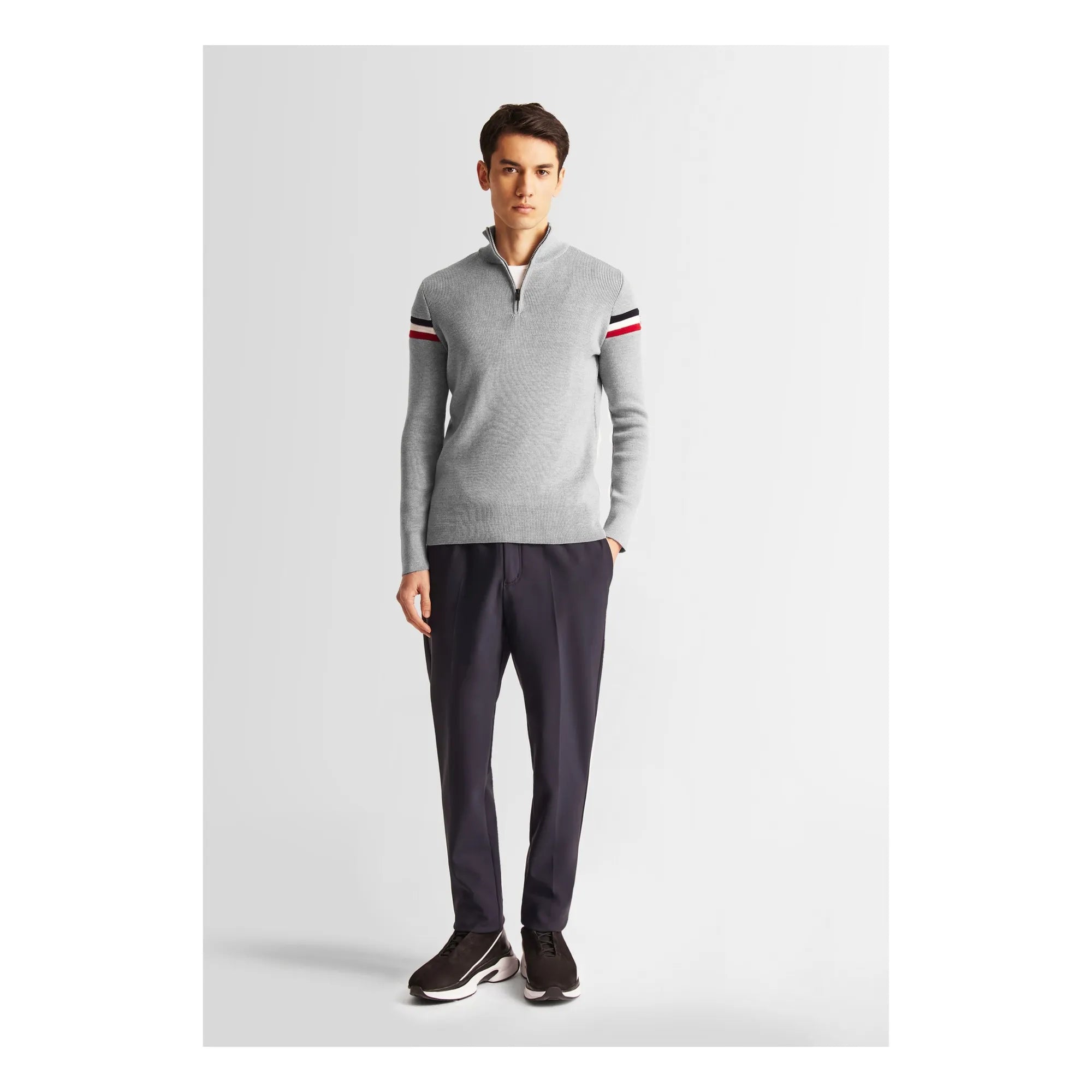 Fusalp - Sudadera con cremallera de lana merina Wengen IV | Gris