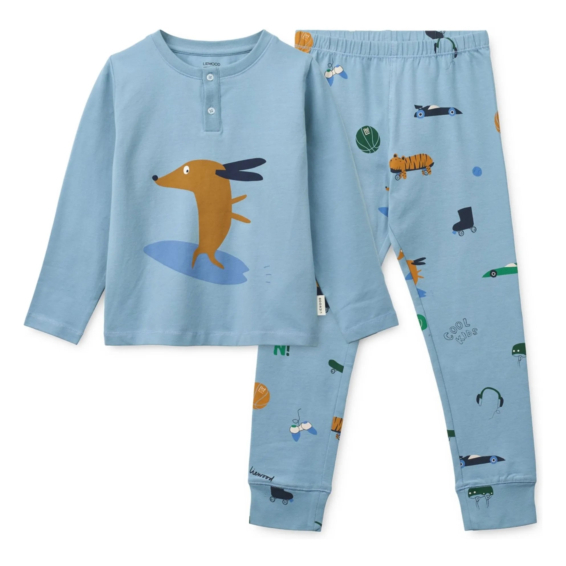 Liewood - Pijama de perro de algodón orgánico Wilhelm | Azul